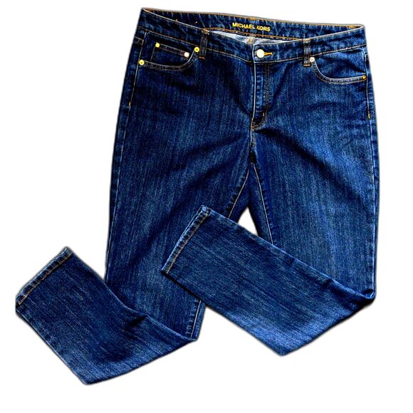 Michael Kors Denim - Women's Michael Kors Izzy Skinny Dark Blue Denim Jeans Size 12